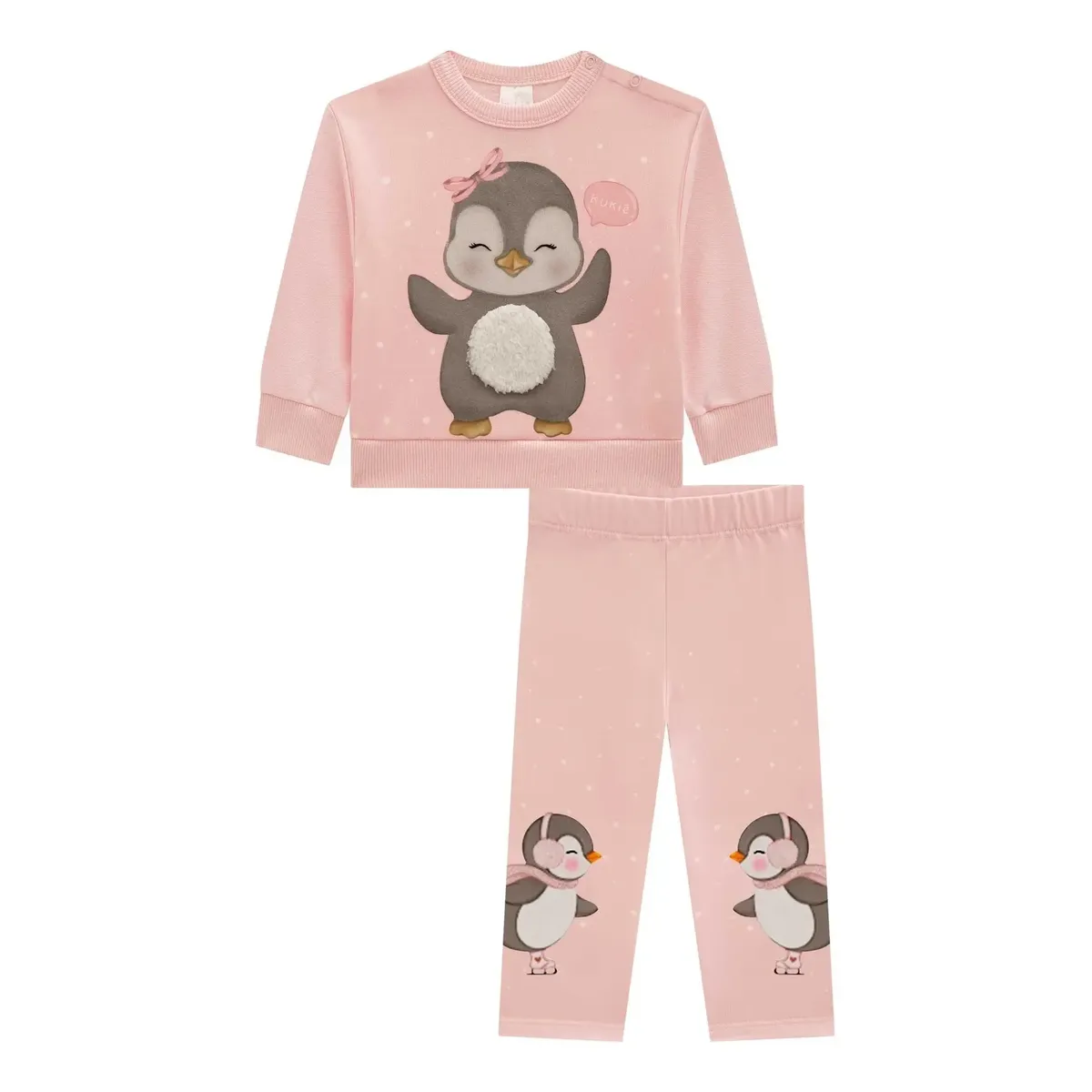 Conjunto Infantil Moletom Pinguim Kukiê