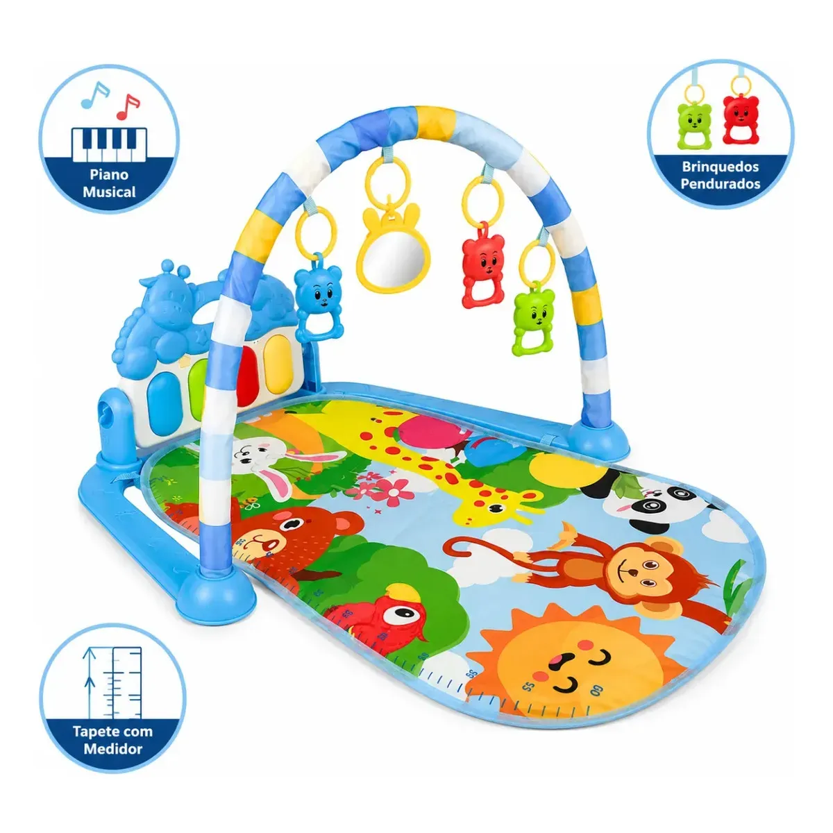 Tapete Atividades Ginásio Musical Bebê Com Mobile E Teclado Atacarejo Kids