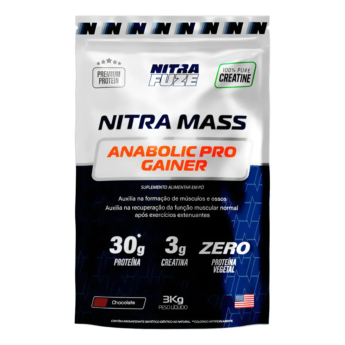 Massa Hipercalórico Com Whey Anabolic Pro Gainer 3g Creatina