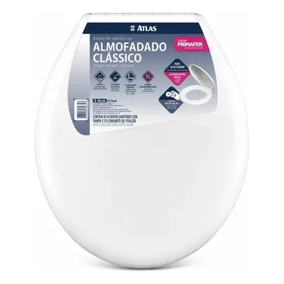 Assento Sanitário Almofadado Oval com Amortecedor Tampa Vaso