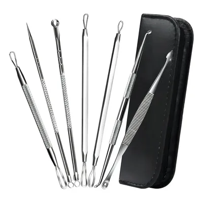 Kit 7 Curetas Remove Cravos Espinhas Aço Inoxidável C/estojo Full Sell