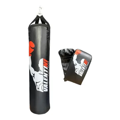 Saco De Boxe 100 Cm + 1 Par De Luva De Boxe Preto