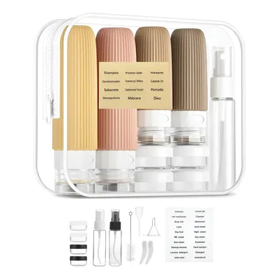 Kit16 Viagem Frasco Pote Porta Shampoo Creme Silicon 90/60ml