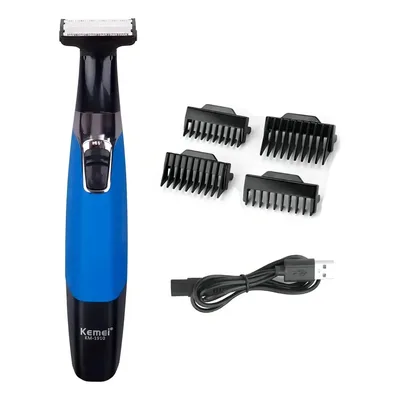 Kemei Barbeador Eletrico 1910 Removedor Pelos Intimo Mas Fem Azul