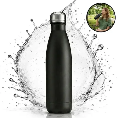 Garrafa Térmica Swave de Inox 500 mL com Parede Dupla e Tampa Antivazamento
