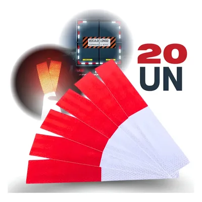 Faixa Refletiva Adesiva Sinalização Caminhão Kit 20un