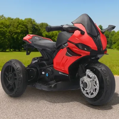 Mini Moto Elétrica Infantil Brinq Kids 6V Vermelha com Pedal e Luz LED