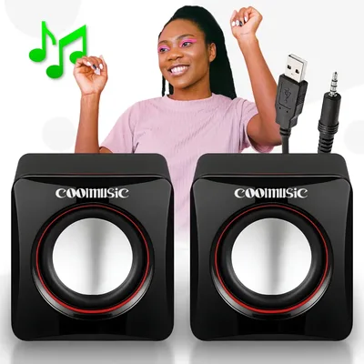 Caixa Caixinha De Som Pc Para Computador Notebook Potente Usb 6w Compacta Subwoofer Som Limpo P2 Coolmusic