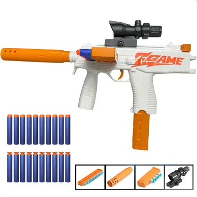 Pistola Brinquedo Lança Dardos Ak47 Sniper Com Mira E Acessórios