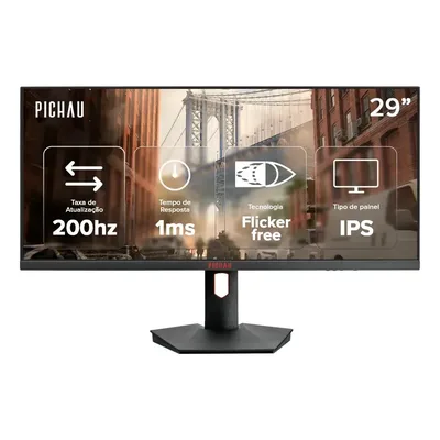 Monitor gamer Pichau com tela de 29 200hz e resolução wfhd 2560x1080