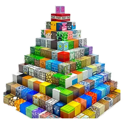Kit 75 Blocos Magnéticos Construção Minecraft Brinquedo