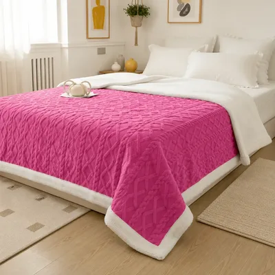Cobertor Manta De Casal 2,00x1,80 Canelada Sherpa Cores