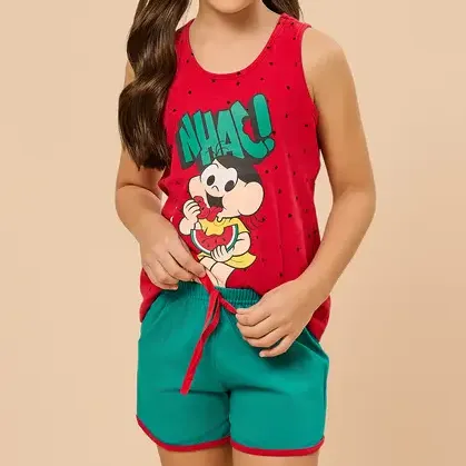 Pijama Infantil Regata E Short Malha Magali Evanilda