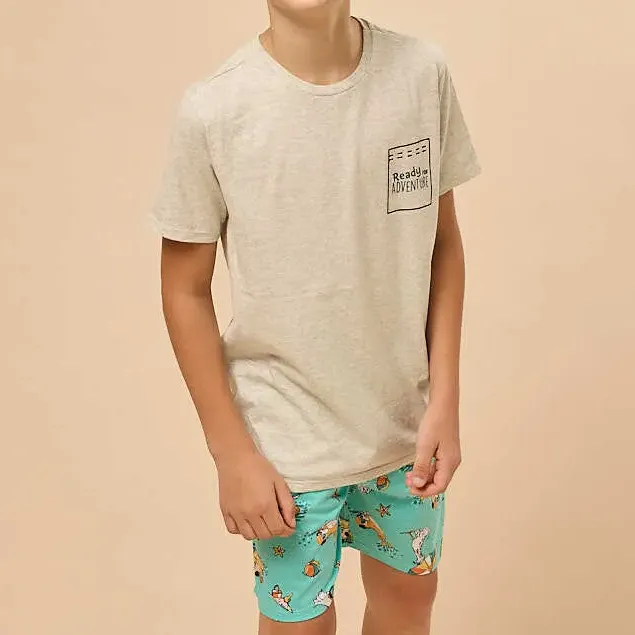 Pijama Infantil Juvenil Camiseta E Short Malha Dog Evanilda