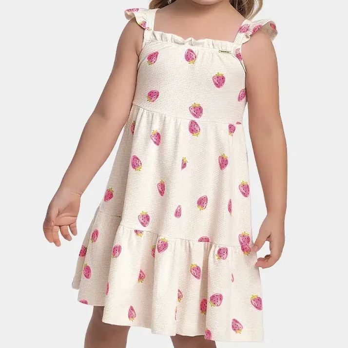 Vestido Infantil Malha Frutas Fakini