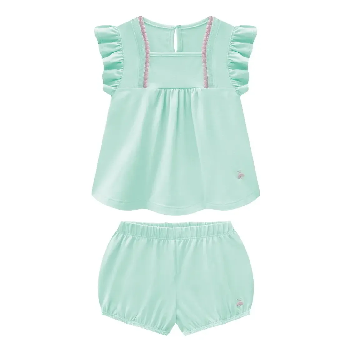 Conjunto Infantil Bata E Short Em Cotton Somnii