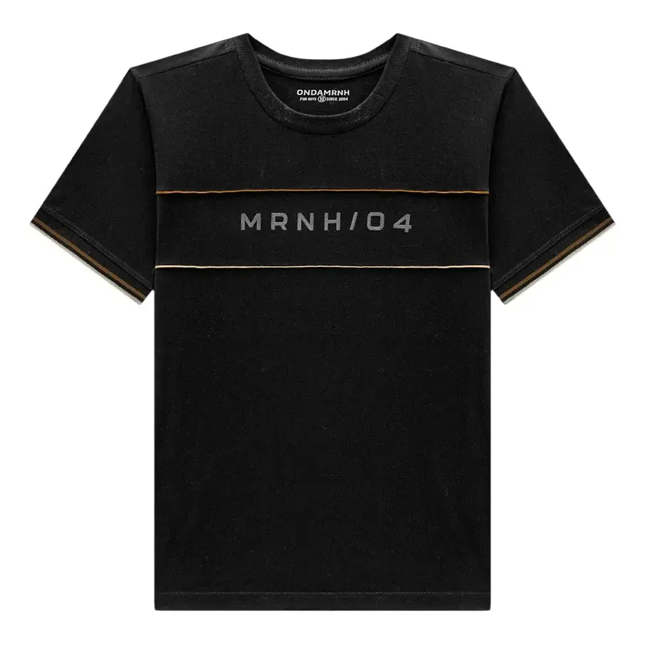 Camiseta Infantil Malha Listras Onda Marinha