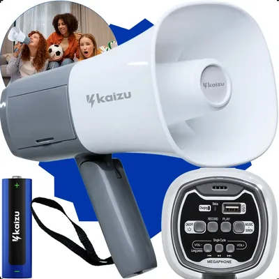 Megafone de Mão Kaizu Profissional 20W com Gravador e Sirene