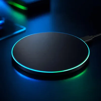 Carregador Turbo Rápida 20w Com LED Preto Base Wireless Universal Para Celular iPhone Samsung Xiaomi Android Turbo Compacto Mesa Pitia