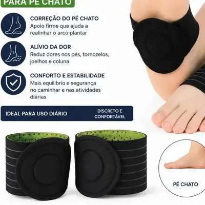 Palmilha Ortopédica para Pé Chato e Fascite Plantar - Alívio da Dor