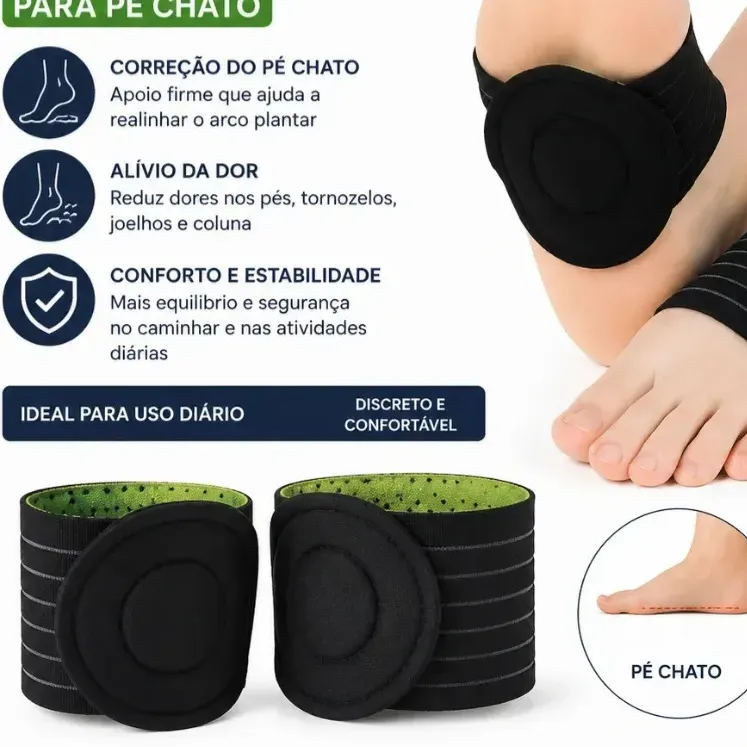 Palmilha Ortopédica para Pé Chato e Fascite Plantar - Alívio da Dor