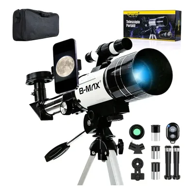 Telescópio Refrator F30070m 70mm Apertura 300mm Tripé Profissional Para Céu Noturno Lua Planetas Nebulosas Ideal Iniciantes Astronomia Óptica Multiplada Observação Espacial Brilhante Suporte Celular