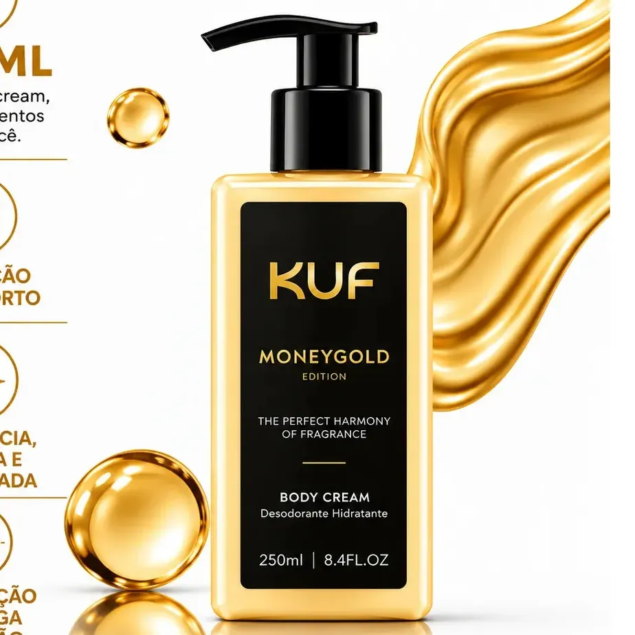 Creme Hidratante Kuf Moneygold 250ml Body Cream Importado