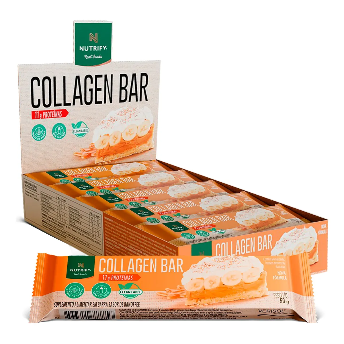 Barra De Proteína Collagen Bar Nutrify 50g