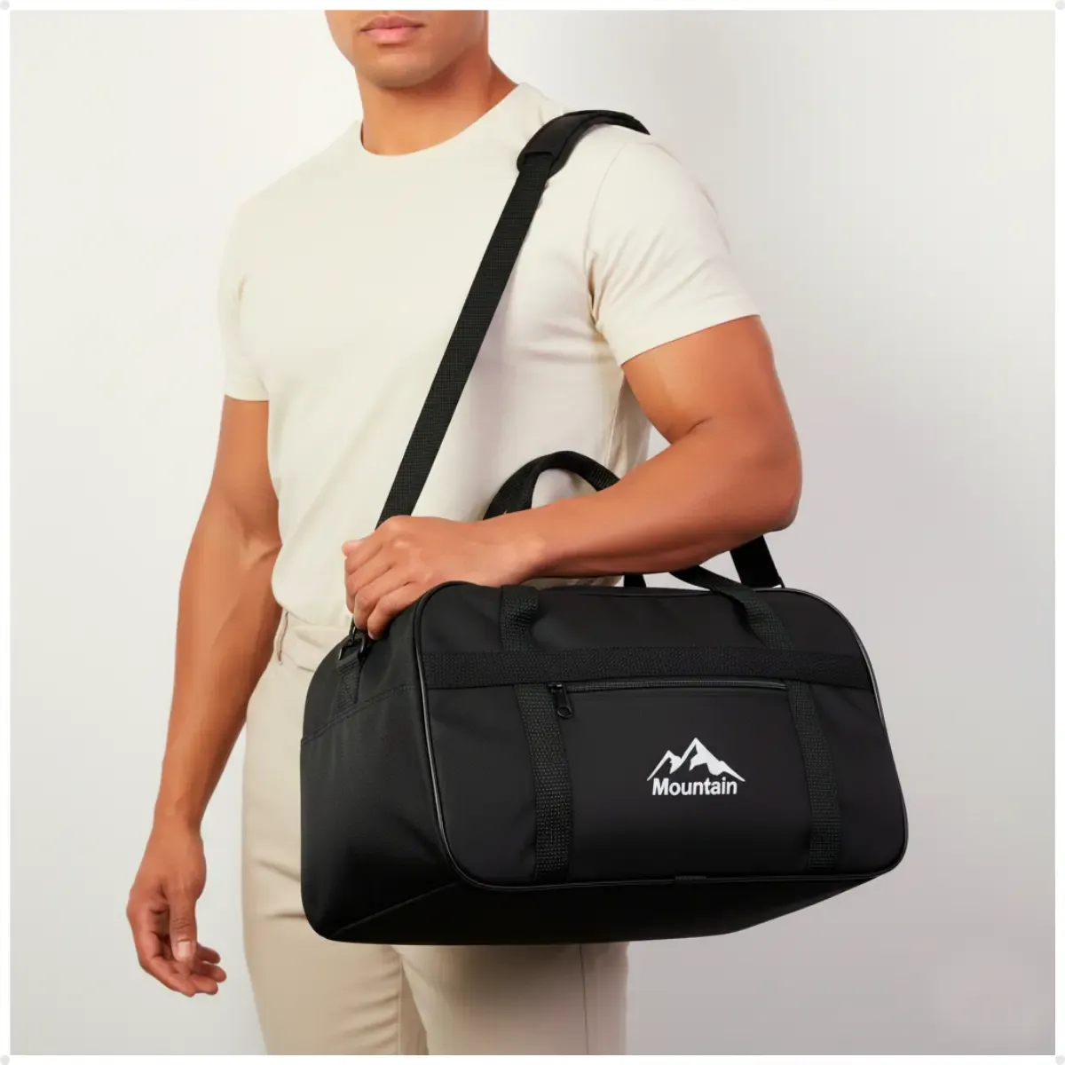 Bolsa De Mão Unissex Preto Com Alça Academia Fitness Sport
