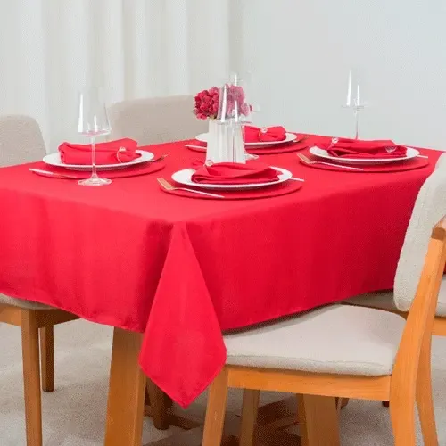 Toalha De Mesa Natal 1,45m X 1,45m Oxford 4 Lugares Liso
