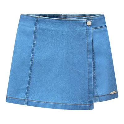 Short Saia Jeans Infantil Leve Com Elastano Nina Go!