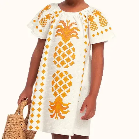 Vestido Malha Abacaxi Laranja Fakini