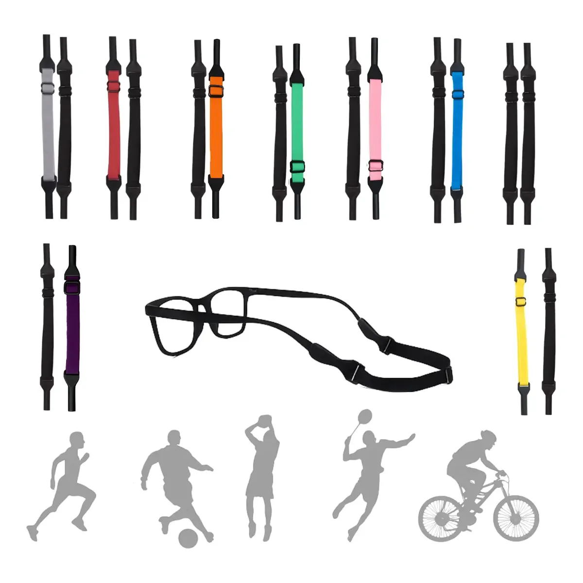 Kit 2 Cordao Para Oculos Esporte Ajustável Elástico Cordinha