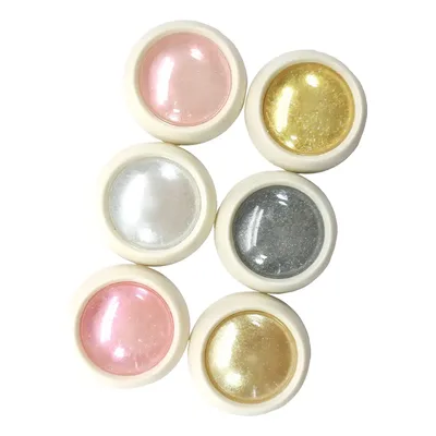 Pó para unhas cromado Chic & Fun pó holográfico pacote com 6 unidades