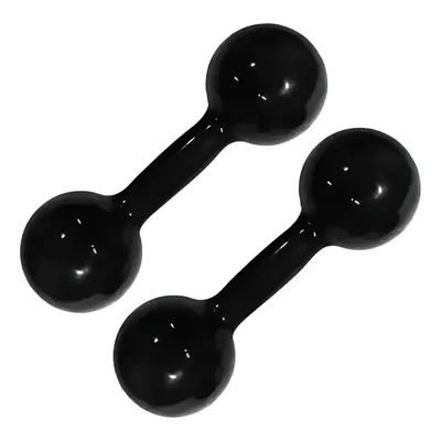 Halter Peso 1kg Bola Emborrachado Par Exercício Em Casa Academia Ginástica Fisioterapia Crossfit Cor Preto Preto