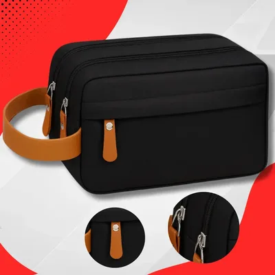 Necessaire Viagem Trabalho Organizador Masculino Feminino Impermeavel Unissex Estojo Preto Anne