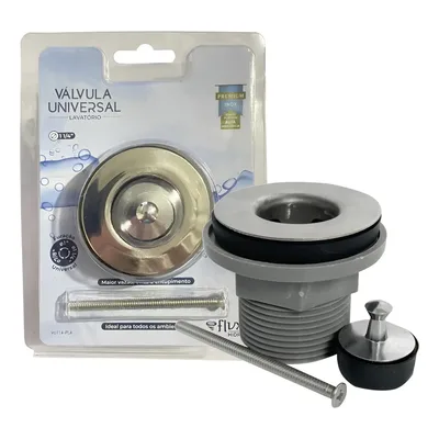 Válvula Universal 1.1/4 Flvx Hidro Inox/ Plástico Vu114-pla Cinza Cromado