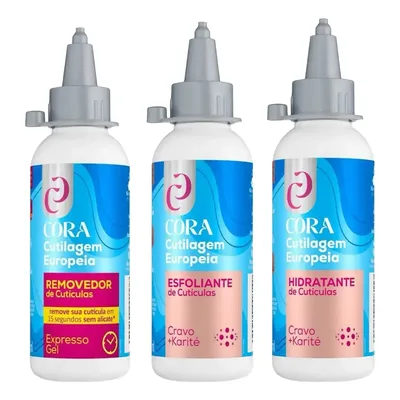 Kit 3 Cutilagem Europeia Manicure Remove Cuticula Sem Alicate Profissional Cora