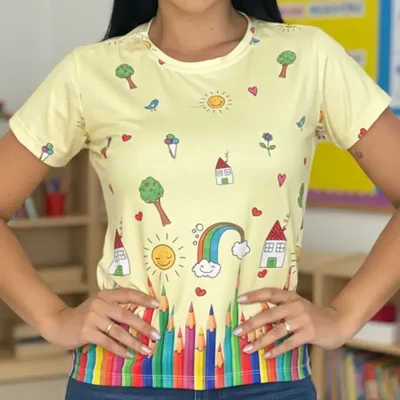 Camiseta Profissões Feminina Professora Dia A Dia Pedagogia