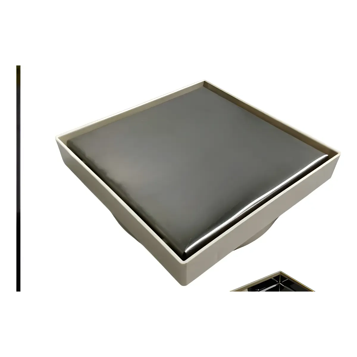 Ralo Oculto Quadrado 15x15cm Alta Vazão Flvx Inox/ABS para Chuveiro