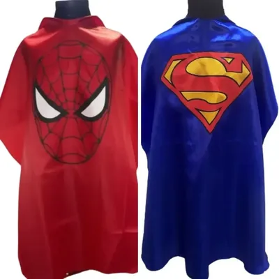 Kit 2 Capas Corte Infantil Heróis Barbershop Barbeiro Cetim