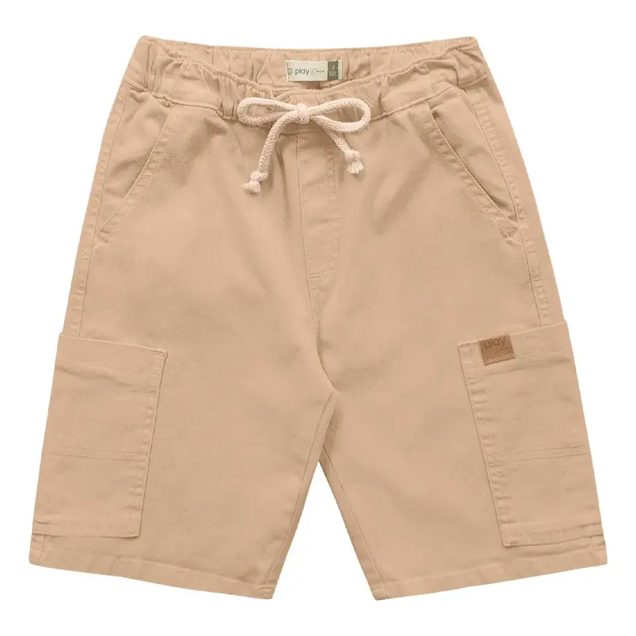 Bermuda Infantil Juveni Em Sarja Bolso Cargo Denin Fakini