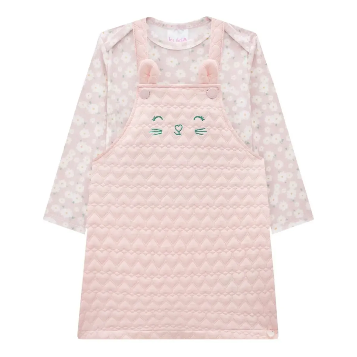 Conjunto Infantil Salopete Matelasse Body Canelado Kukiê