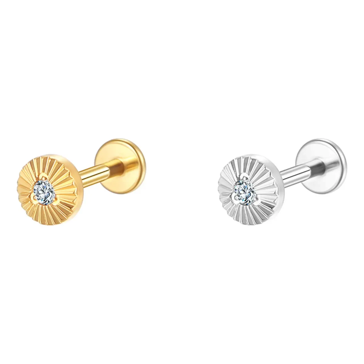 Piercing Helix Conch Labret Redondo Com Destalhes 1 Zircônia