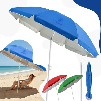 Guarda Sol Praia Gigante 2 Metros Articulável Proteção Uv Piscina Camping Jardim Verão Cor Azul