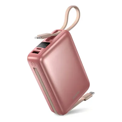 Carregador Portátil Power Bank Basike 20000mAh 22.5W Rápido Cabos Embutidos Tipo C iPhone Samsung