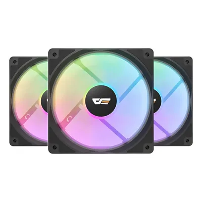 Kit Ventoinhas Aigo Darkflash Cl12, Rainbow, 3x120mm, Preto