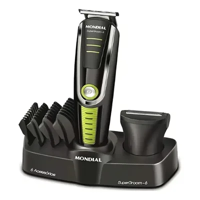 Aparador de Pelos Mondial Super Groom 6 BG-04 Recarregável com Acessórios