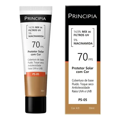 PRINCIPIA, Protetor Solar Facial FPS70 PS-05 Cor 4.0 c/ 30ml