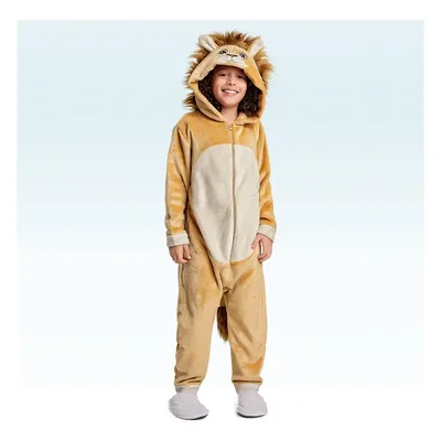 Kigurumi Infantil Juvenil Macacão Fantasia Leão Capuz Fakini